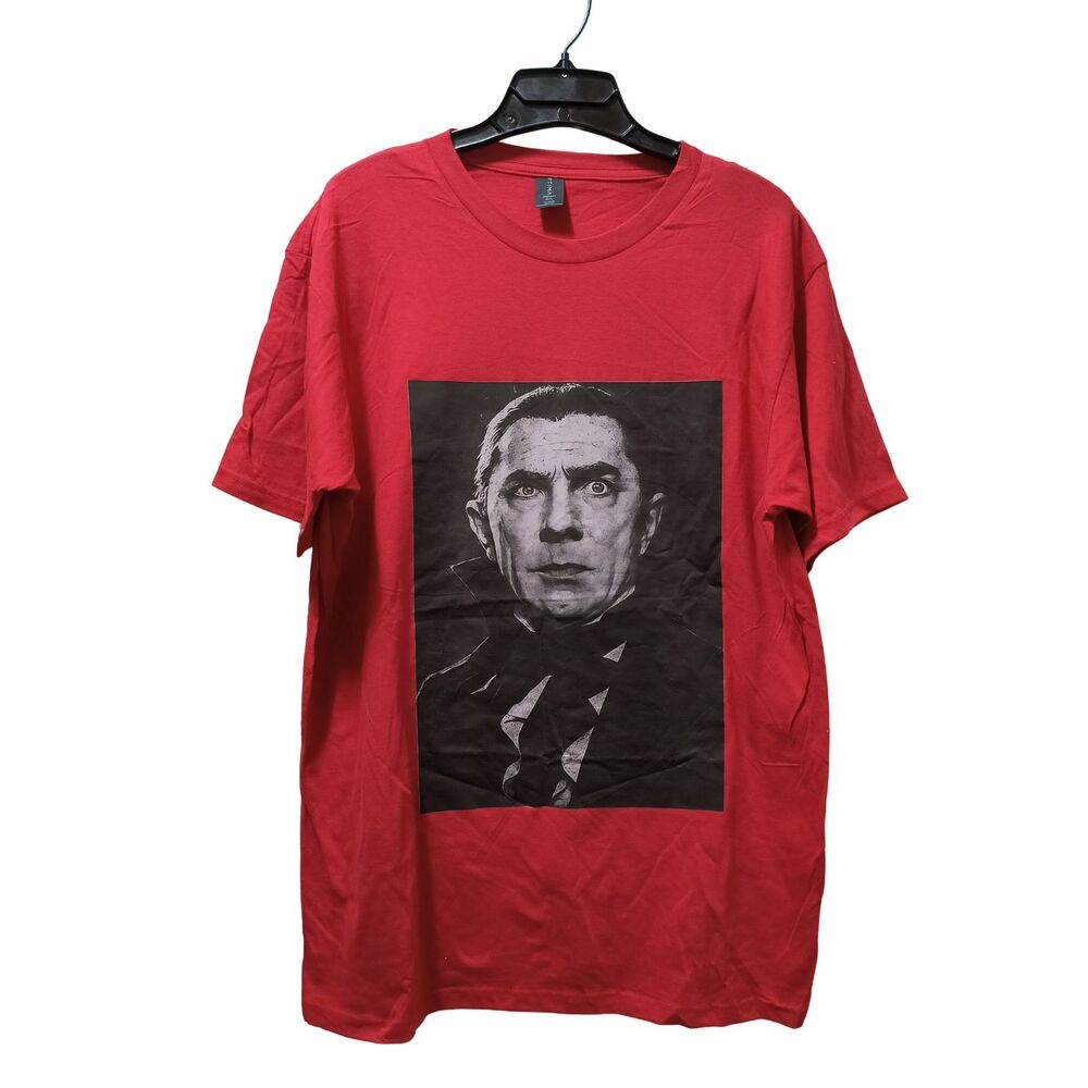 Dracula Bela Lugosi T Shirt Men’s Large Red Black Horror Graphic Tee NWOT